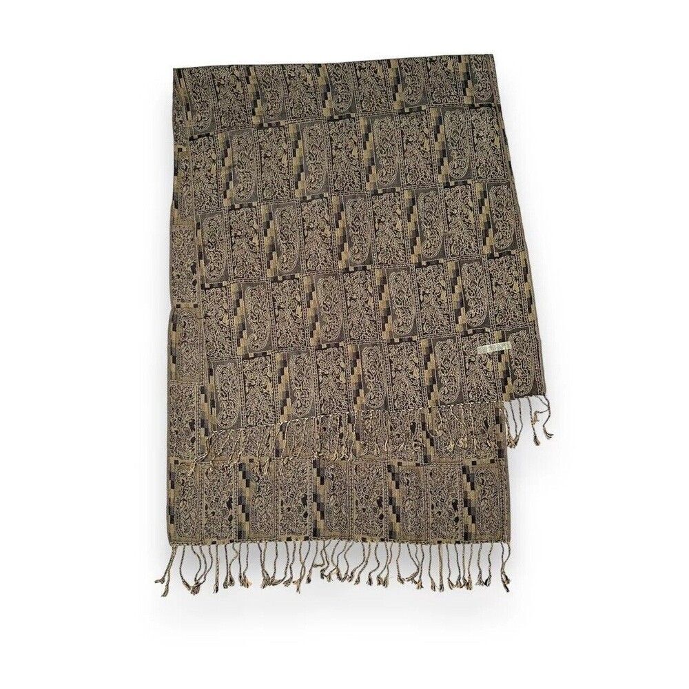 Black & Yellow Scarf 26” X 74” Rectangular Pasmina Scarve